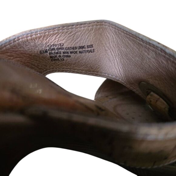 Sofft Women's Size 6.5 Tan Cork Print Slip on Mule Heels - Picture 4 of 6